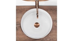 LAVOAR REA SAMI, 36 CM, ALB/AURIU ROSE PERIAT, DIN CERAMICA, CALITATE SUPERIOARA - Img 2