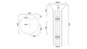 LAVOAR REA STATIV HOPE, 84 CM, ALB, DIN CERAMICA, CALITATE SUPERIOARA - Img 6