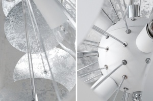 LUSTRA 70CM, INFINITY ALB/ARGINTIU, REALIZATA DIN METAL, COD 36227 - Img 4