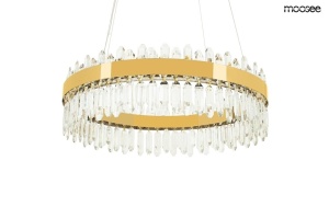 LUSTRA AMIRA 60 GOLD, CONFECTIONATA DIN OTEL SI CRISTALE, STIL MODERN