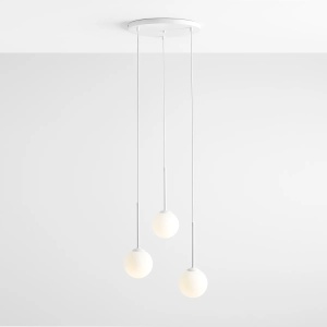 LUSTRA BOSSO, 3 BRATE, 200 CM, ALBA, DIN STICLA SI METAL, STIL MODERN