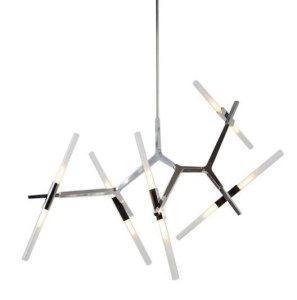 LUSTRA CANDELABR PREMIUM 10, DIN ALUMINIU SI STICLA, ARGINTIE, STIL MODERN, B2