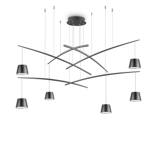 LUSTRA FISH SP6, NEGRU, DIN METAL, STIL MODERN