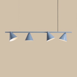 LUSTRA FORM, 4 BRATE, 115 CM, ALBASTRA, DIN METAL, STIL MODERN