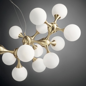 LUSTRA NODI SP15, ALB/ALAMA, DIN STICLA, STIL MODERN - Img 2