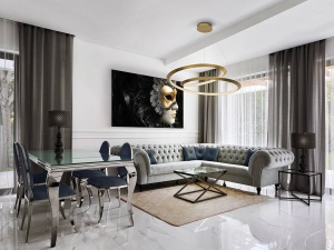 LUSTRA/PLAFONIERA ETERNITY, 97 CM, AURIU/TRANSPARENT, DIN METAL, ALUMINIU SI ACRIL, STIL MODERN