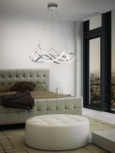 LUSTRA/PLAFONIERA MOLLY, 53 CM, CROM/OPAL, DIN ALUMINIU SI ACRIL, STIL MODERN