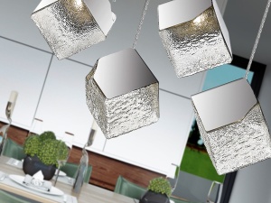 LUSTRA/PLAFONIERA PRISCILA, 116 CM, CROM/TRANSPARENT, DIN METAL, OTEL SI STICLA, STIL MODERN - Img 2