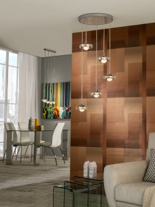 LUSTRA/PLAFONIERA SURIA, 43 CM, CROM/TRANSPARENT, DIN METAL SI STICLA, STIL MODERN