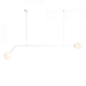 LUSTRA PURE, 2 BRATE, 120 CM, ALBA, DIN STICLA SI METAL, STIL MODERN