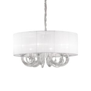 LUSTRA SWAN SP6, ALB, DIN STICLA, STIL MODERN