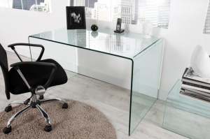 MASA/BIROU 120CM, GHOST 22862, STICLA SECURIZATA,DESIGN MODERN