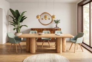 MASA DE SUFRAGERIE, ART DECO 240CM, REALIZATA DIN LEMN MASIV DE MANGO, CULOARE NATUR, ARTIM GROUP SELECTION