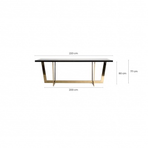 MASA DINING BICHES REF. 25766, DIN METAL SI STICLA, STIL MODERN, VIC - Img 4