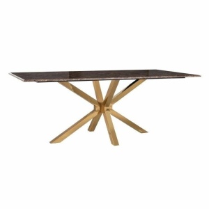 MASA DINING CONRAD, 200 CM, EFECT DE MARMURA MARO/AURIU, DIN MARMURA ARTIFICIALA SI METAL, RICHMOND INTERIORS