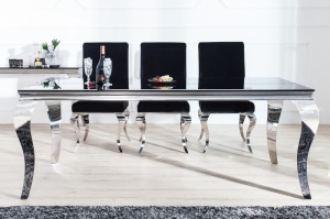 MASA DINING ELEGANTA, BAROC 200CM, DIN STICLA SI METAL, DESIGN EXCLUSIVIST