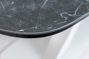 MASA DINING EXTENSIBILA CASSINO II CERAMIC, GRAFIT CU EFECT DE MARMURA/ALB MAT, DIN CERAMICA,STICLA SI MDF, STIL MODERN, SIGNAL - Img 5