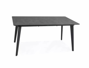 MASA DINING EXTENSIBILA RENE, 160/200 CM, GRI/NEGRU MAT, BLAT DIN MDF SI PICIOARE DIN METAL, STIL MODERN - Img 4