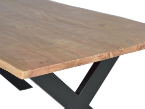 MASA DINING GRACE 160CM, MARO/NEGRU, LEMN MASIV DE ACACIA SI METAL, GINER Y COLOMER - Img 5