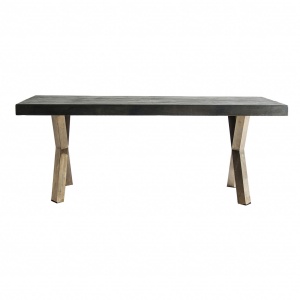 MASA DINING KAPIE REF. 26729, DIN LEMN MASIV DE ULM SI METAL, STIL VINTAGE, VIC
