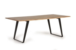MASA DINING LOLA 200CM, MARO/NEGRU, LEMN MASIV DE ACACIA SI METAL, GINER Y COLOMER