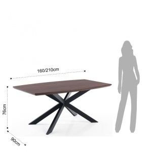 MASA ELEGANTA EXTENSIBILA 160/210CM, HICS DARK, COD 3291, STIL MODERN, REALIZATA DIN METAL SI MDF - Img 4