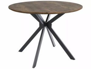MASA LIVING/DINING ASTER, 100 CM, NUC/NEGRU MAT, BLAT DIN MDF, FURNIR NATURAL SI PICIOARE DIN METAL, STIL MODERN - Img 2