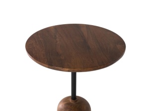 MASUTA DE CAFEA 50CM, CULOARE NUC, DIN LEMN DE MANGO SI METAL, MODEL DEOSEBIT - Img 4
