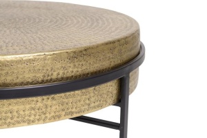 MASUTA DE CAFEA 81CM, BRONZ/NEGRU, DIN BRONZ SI METAL, STIL RETRO - Img 2