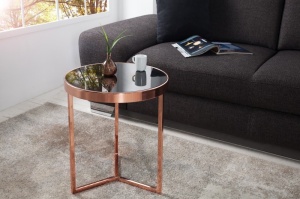 MASUTA DE CAFEA ART DECO 36724 DIN METAL SI STICLA SECURIZATA DESGN MODERN