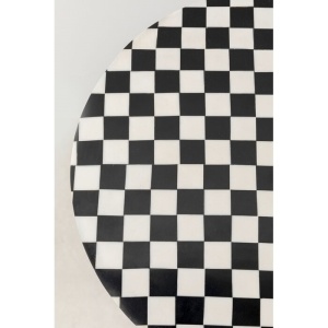 MASUTA DE CAFEA CHESS 25 ALB/NEGRU, CONFECTIONATA DIN OTEL SI MDF, STIL MODERN - Img 2