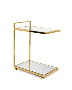 MASUTA DE CAFEA CLASSY GOLD, CONFECTIONATA DIN OTEL SI STICLA, STIL MODERN