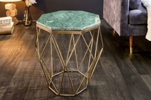 MASUTA DE CAFEA, DIAMOND 50CM, DIN METAL SI MARMURA VERDE