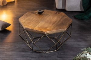 MASUTA DE CAFEA, DIAMOND 69CM, DIN LEMN MASIV, DESIGN INDUSTRIAL