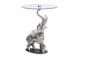 MASUTA DE CAFEA, ELEPHANT 75CM COD 43557, METAL, STICLA SI MARMURA, REALIZATA MANUAL - Img 3