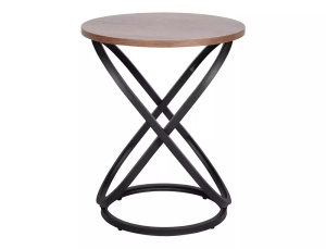MASUTA DE CAFEA EOS E, 45 CM, NUC/NEGRU, BLAT DIN MDF, FURNIR NATURAL SI CADRU DIN METAL, STIL MODERN - Img 2