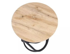 MASUTA DE CAFEA EOS E, 45 CM, STEJAR ARTISAN/NEGRU, BLAT DIN MDF, FURNIR NATURAL SI CADRU DIN METAL, STIL MODERN - Img 4