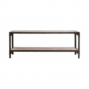 MASUTA DE CAFEA EREDINE REF. 23959, DIN LEMN MASIV DE MANGO SI METAL, STIL VINTAGE, VIC