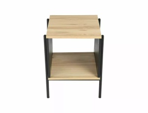 MASUTA DE CAFEA KARINA B, 40 CM, STEJAR/NEGRU, BLAT DIN MDF SI CADRU DIN METAL, STIL MODERN - Img 3