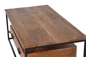 MASUTA DE CAFEA MOON 120CM, MARO/NEGRU, DIN LEMN DE MANGO SI METAL, STIL MODERN - Img 2