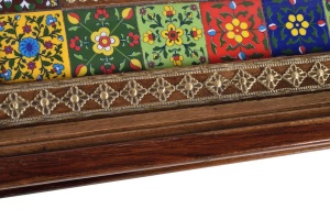 MASUTA DE CAFEA YORK 120CM, MARO/MULTICOLORA, DIN LEMN DE TRANDAFIR, STIL VINTAGE - Img 6
