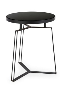 MASUTA DE CAFEA ZAIRA NEAGRA, CONFECTIONATA DIN STICLA SI METAL, STIL MODERN