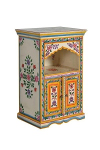 NOPTIERA IZZY 68CM, MULTICOLOR, LEMN MASIV DE MANGO CU MOTIVE PICTATE MANUAL, STIL VINTAGE