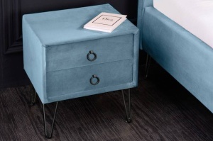NOPTIERA, PEARL 50CM , PICIOARE DIN METAL SI CATIFEA, COD 41020, CULOARE ALBASTRU