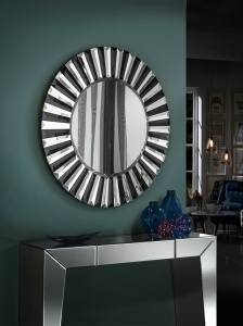 OGLINDA DECORATIVA ALBERTA 29-E35, Ø80, DIN STICLA SI MDF, STIL MODERN, SCHULLER