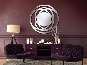 OGLINDA DECORATIVA AROS, 120 CM, DIN STICLA SI MDF, STIL MODERN - Img 2
