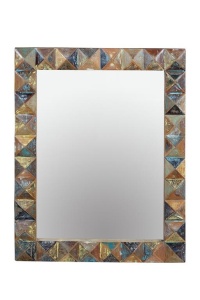 OGLINDA DREPTUNGHIULARA DIAMOND 6246, MULTICOLORA, DIN LEMN RECICLAT SI STICLA, STIL MODERN G&C