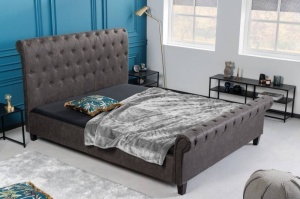 PAT 160X200CM, KENSINGTON, DIN MICROFIBRA GRI INCHIS, STIL MODERN - Img 2