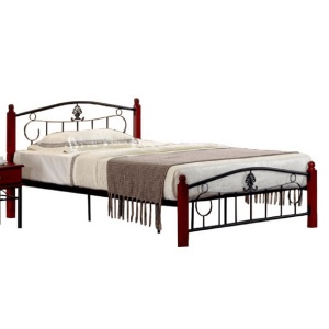 PAT CU SOMIERA MAGENTA, METAL/LEMN, STIL MODERN, TK