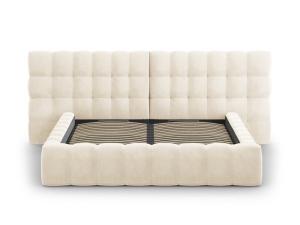 PAT EXCLUSIVIST 180X200CM, CU LADA DEPOZITARE, DIN CATIFEA BEIGE, ARTIM GROUP SELECTION - Img 3